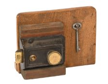 A Wellington Brass Five Lever Latch Lock, with two small keys