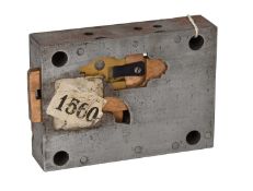 A Hobbs Patent Protector Lock, with two original keys, numbered 12, backplate fretted by factory,