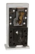A Milner Seven Lever Square Safe Lock, on painted display stand