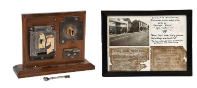 A 19th Century Brass Lock by George Price, Safe Maker, with original key stamped GEORGE PRICE