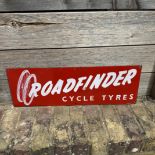 Roadfinder Cycle Tyres Enamel Advertising Sign