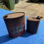 A Pair of Price's Cycle Oil Tins