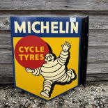 Michelin Cycle Tyres Flanged Enamel Advertising Sign