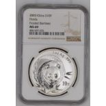 China: People's Republic 2003 Silver 10 Yuan NGC MS 69 Frosted Bamboo