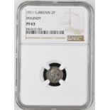 1911 Silver Twopence Maundy Proof NGC PF 63