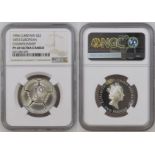 1996 Silver 2 Pounds Football Proof NGC PF 69 ULTRA CAMEO with Box