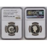 1995 Silver 2 Pounds United Nations Proof Piedfort NGC PF 69 ULTRA CAMEO Box & COA