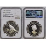Jersey 1987 Silver 2 Pounds WWF - Pigeons Proof NGC PF 70 ULTRA CAMEO