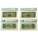 *Australia: Commonwealth of Australia 1927 One Pound, A consecutive pair, PMG Choice About Uncircula