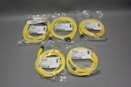 LOT OF 5 NEW BRAD/MOLEX SENSOR CABLE ASSEMBLIES