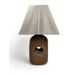 A 1960's/ early 1970's Brutalist studio pottery stoneware table lamp,