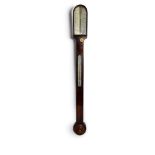 A Regency rosewood stick barometer by Dudley of Portsmouth,