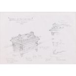 INDIANA JONES AND THE RAIDERS OF THE LOST ARK (1981) - Framed Hand-Drawn John Fenner Ark of the Cove