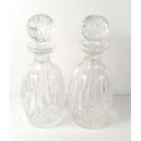 A pair of Waterford crystal glass decanters, 27cm high.
