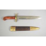 An American Rifleman's knife, in the style of the Ames Riflemans issue of 1849, with leather and