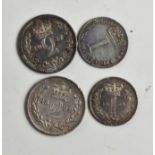 George III Maundy money comprising twopence and penny coins.