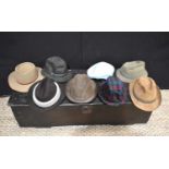 A collection of vintage mens hats to include Donegal Tweed, Hush Puppies, Daniel Ripper & Sons,