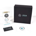 Formula 1 memorabilia: A star from the bodywork of a Mercedes Formula 1 car that raced in 2019,