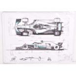 Formula 1 memorabilia: A signed and limited edition Mercedes AMG Petronas F1 Team technical