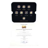 A set of eight 24ct gold 1/10oz gold coins, comprising a 2012 South Africa 1/10 Krugerrand,