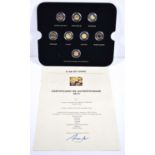 A set of eight 24ct gold 1/10oz gold coins, comprising a South Africa 1/10 Krugerrand, 2014