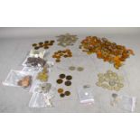 A quantity of GB coinage to include copper pennies, pre 1947 florins, shillings and others, 540g.