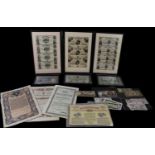 A collection of banknotes comprising The States of the Island of Jersey five pound interest
