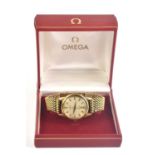 A Gentleman's 18ct gold Omega Seamaster wristwatch, circa 1960s, the round silvered dial with