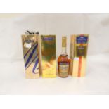 Three bottles of Martell V.S. cognac, 70cl, 40% vol, all boxed, two sealed and unopened.