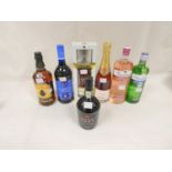 Group of spirits and liqueurs to include Courvoisier V.S. cognac, 35cl, 40% vol, with gift hip