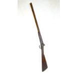 19th century 15 bore percussion cap side by side shotgun marked ''Mortimer'', having 30'' Damascus