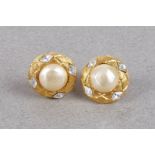 CHANEL GOLD PLATED PEARL CLIP ON EARRINGS