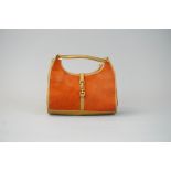 GUCCI JACKIE SUEDE AND LEATHER HANDBAG
