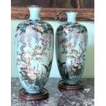 A large pair of Japanese cloisonne vases, Meiji Period 91868-1912), each high shouldered cylindrical