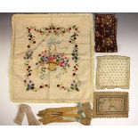A cream crepe curtain with lace insertion to the centre, deep crochet border to hem and fringed