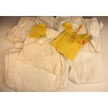 Five white cotton nightdresses or chemises, early 20th century; together with a broderie anglaise