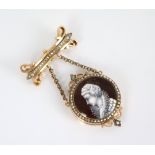 An unusual diamond set and enamel ladies yellow metal fob watch, circa 1900, designed as a rose
