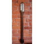 A Victorian rosewood stick barometer by Bordessa of Chester, mid 19th century, the arched ivory