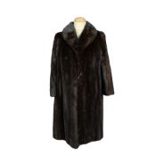 PELLICCIA LUNGA IN VISONE MARRONE TAGLIA IT 48/50