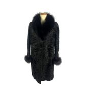 ELEGANTE PELLICCIA CORTA IN AGNELLO DI PERSIA NERO TAGLIA IT 46