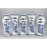 5-piece Chinese cabinet set, H 43 - 46 cm.