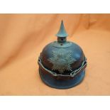 WW1 German Saxon state ersatz spun steel Pickelhaube A 1915 pattern Saxon-state Pickelhaube in