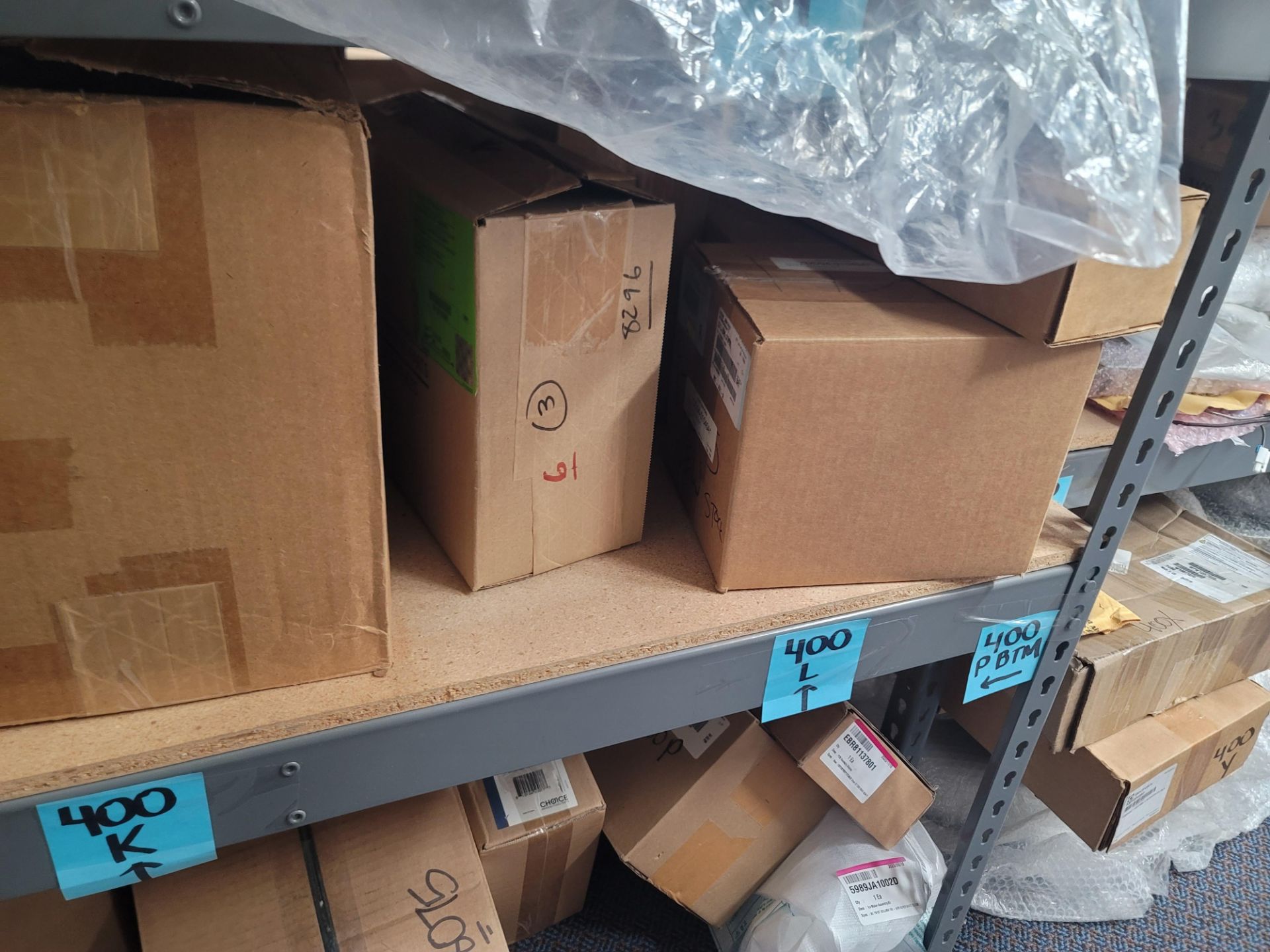 LOT - 8' SHELF UNIT W/ CONTENTS OF APPLIANCE REPLACEMENT PARTS - Image 11 of 16