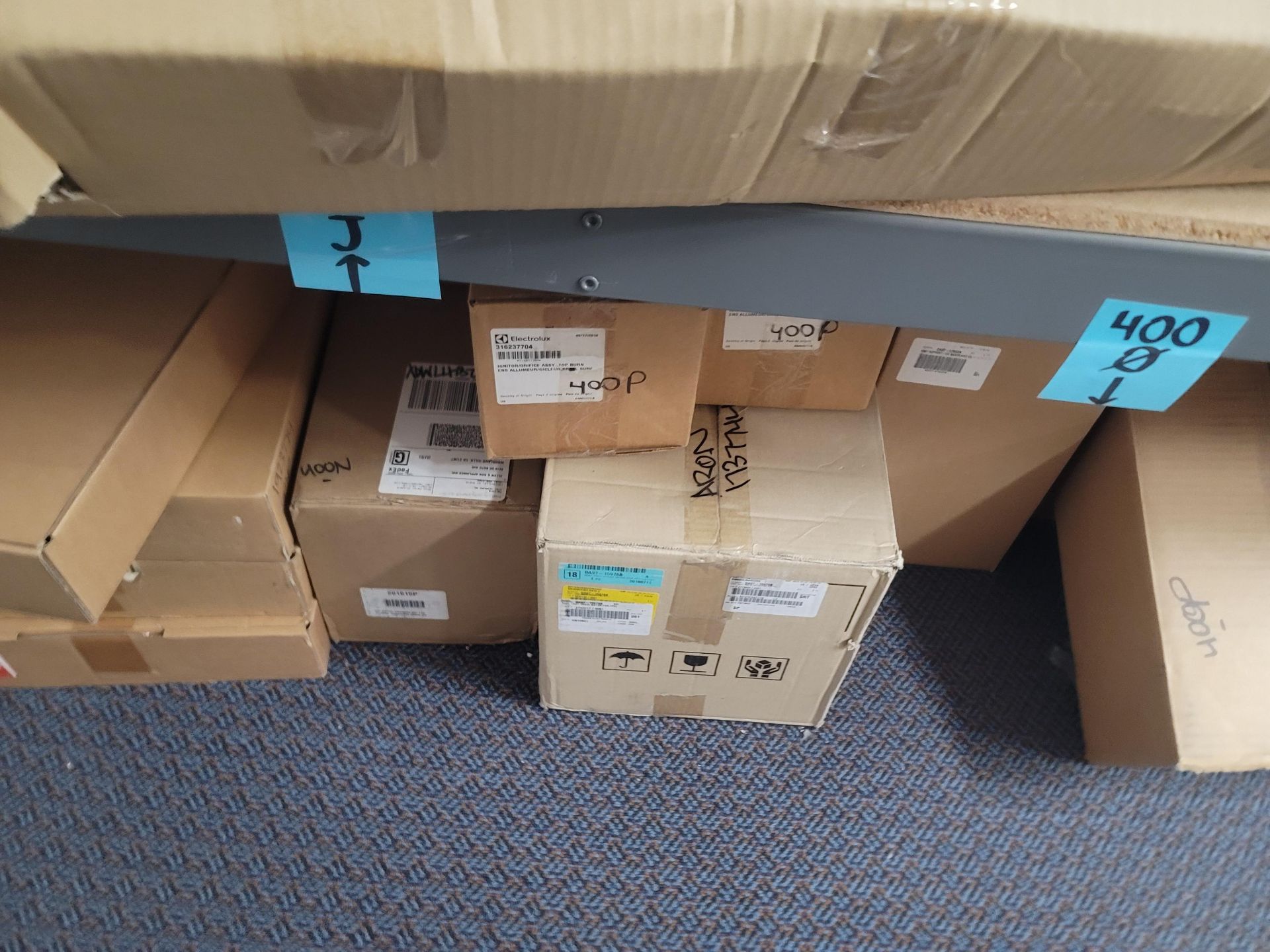 LOT - 8' SHELF UNIT W/ CONTENTS OF APPLIANCE REPLACEMENT PARTS - Image 14 of 16