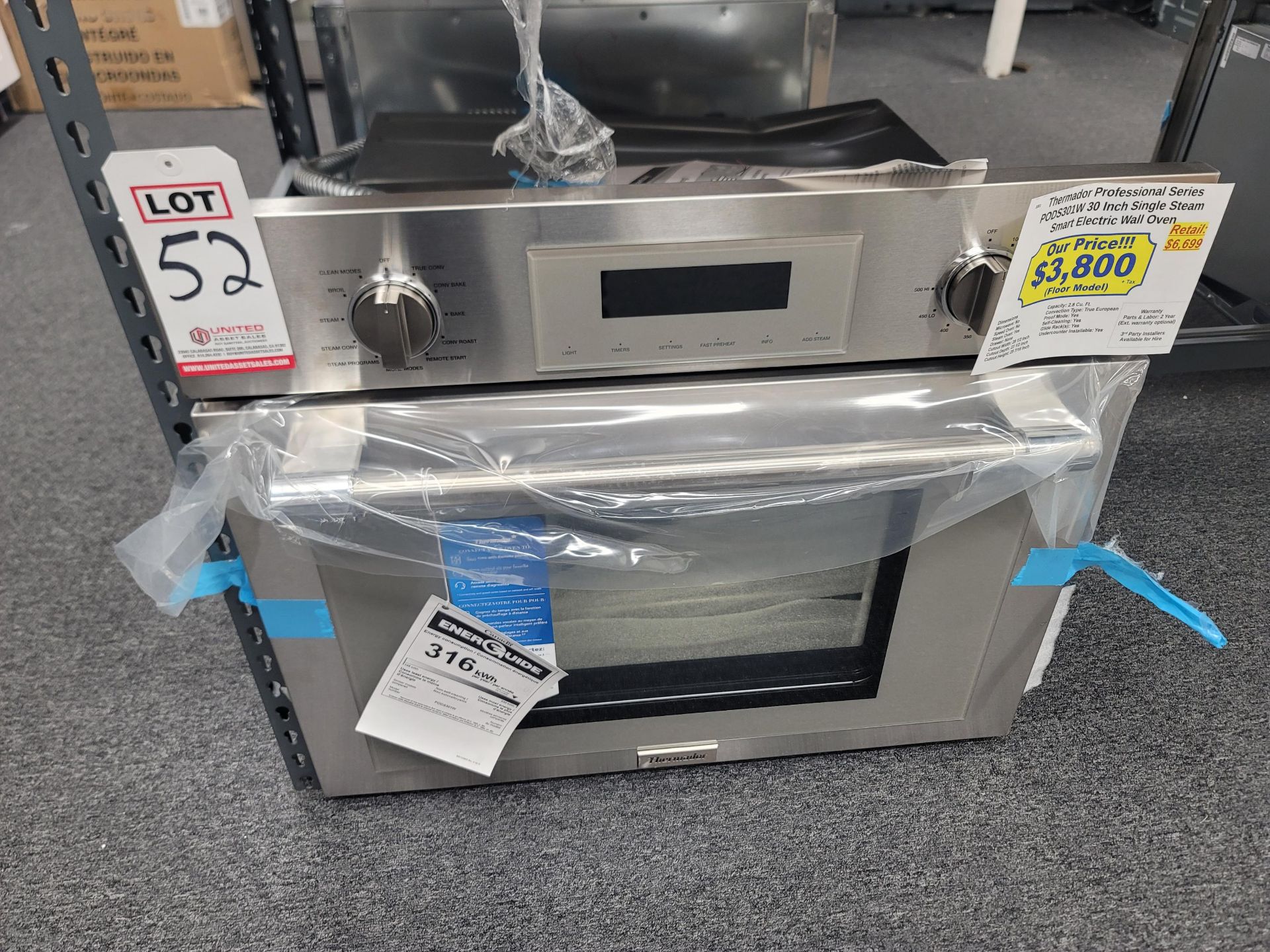 THERMADOR PROFESSIONAL SERIES 30" SINGLE STEAM SMART ELECTRIC WALL OVEN W/ 2.8 CU. FT. CAPACITY IN