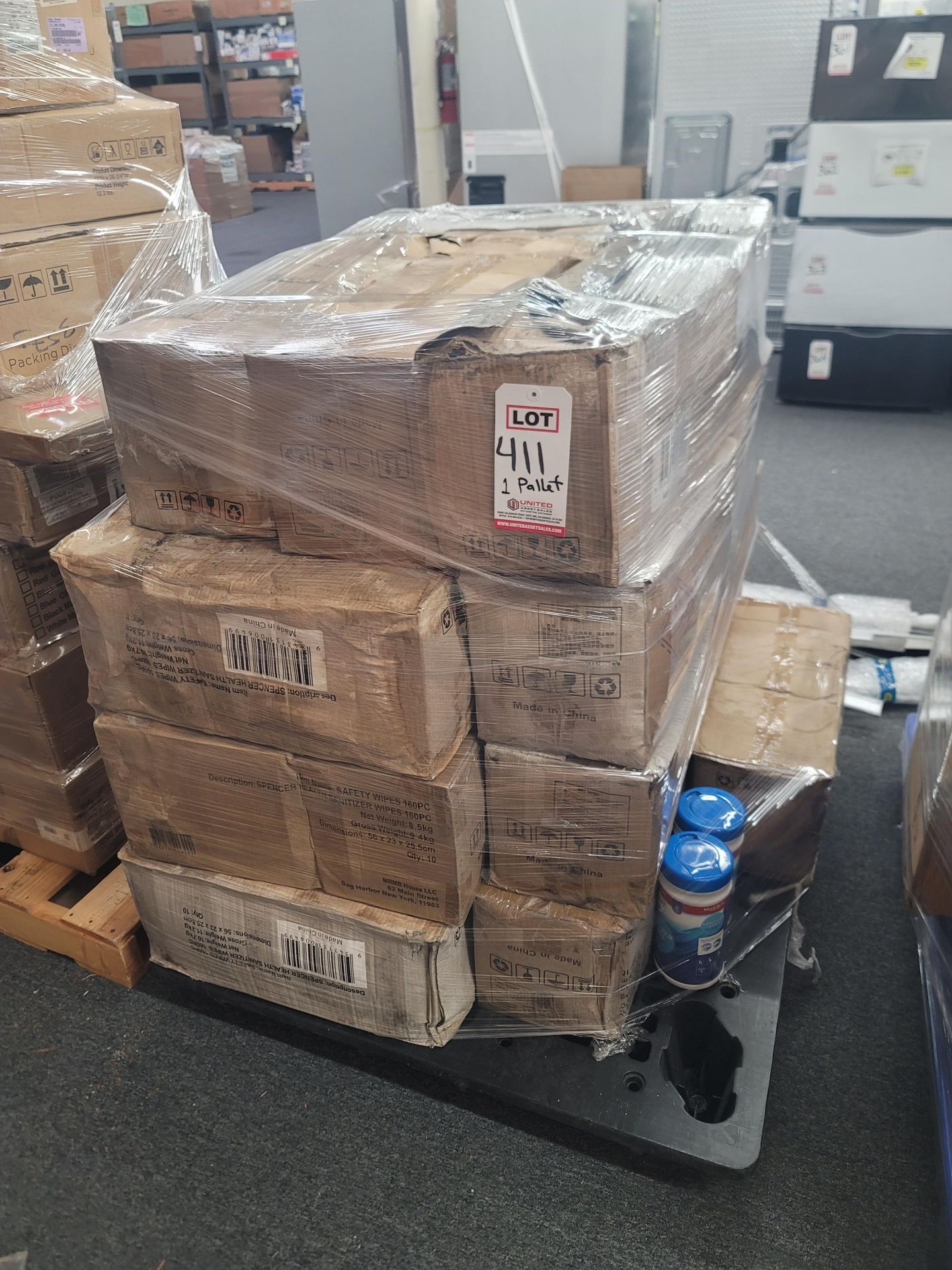 LOT - PALLET OF SPENCER HEALTH SANITIZER WIPES