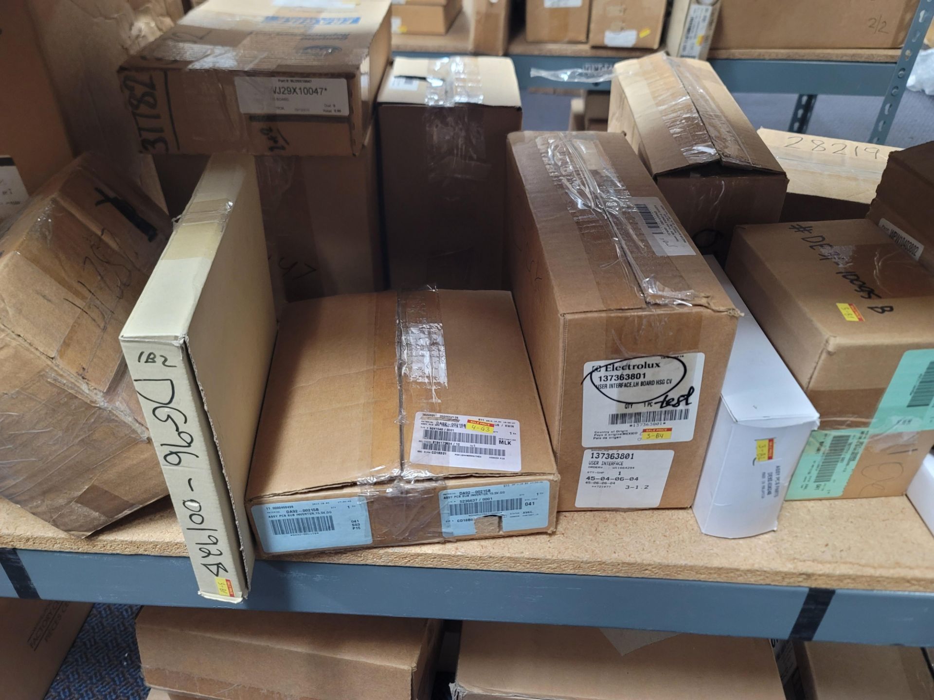 LOT - 8' SHELF UNIT W/ CONTENTS OF APPLIANCE REPLACEMENT PARTS - Image 12 of 19