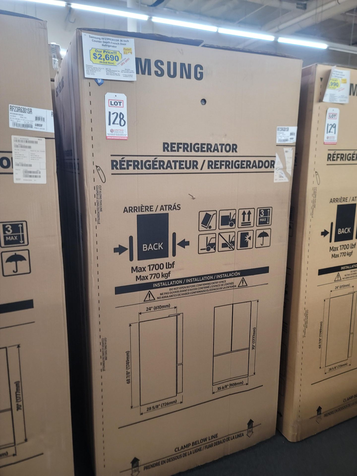 SAMSUNG 36" COUNTER DEPTH FRENCH DOOR 15.6 CU. FT. REFRIGERATOR / 6.9 CU. FT. FREEZER / 22.5 CU. FT.