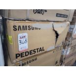 SAMSUNG 27" LAUNDRY PEDESTAL W/ 14" HT, IN PLATINUM, MODEL WE402NP, IN ORIGINAL CARTON