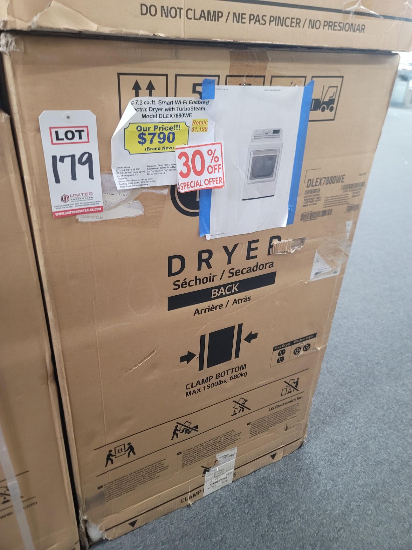 LG SMART WI-FI ENABLED ELECTRIC DRYER W/ TURBOSTEAM IN WHITE, 7.3 CU. FT. CAPACITY, MODEL